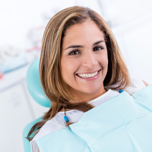woman smiling at doctor office