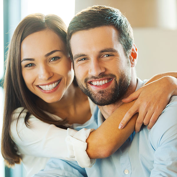 happy couple smiling